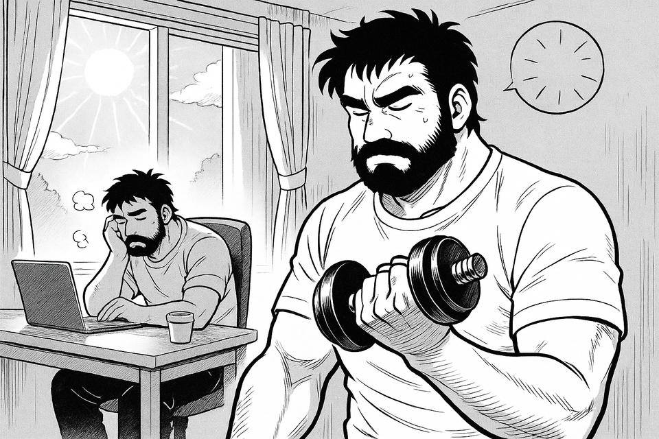 gestresster Vater vs. Vater der Energie tankt