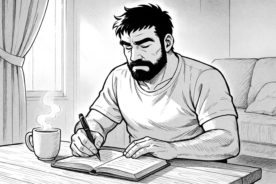 Vater schreibt Journal